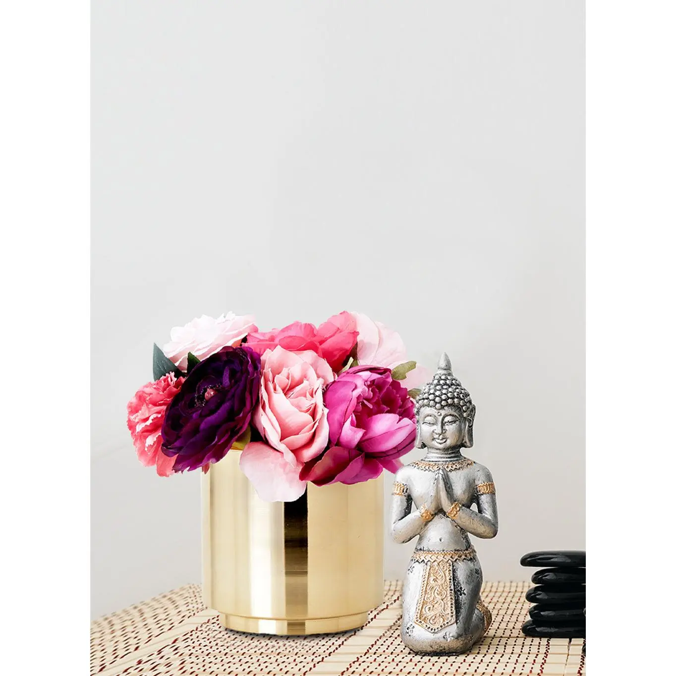 Shiny Gold Cylinder Vase, 5"D x 5"T