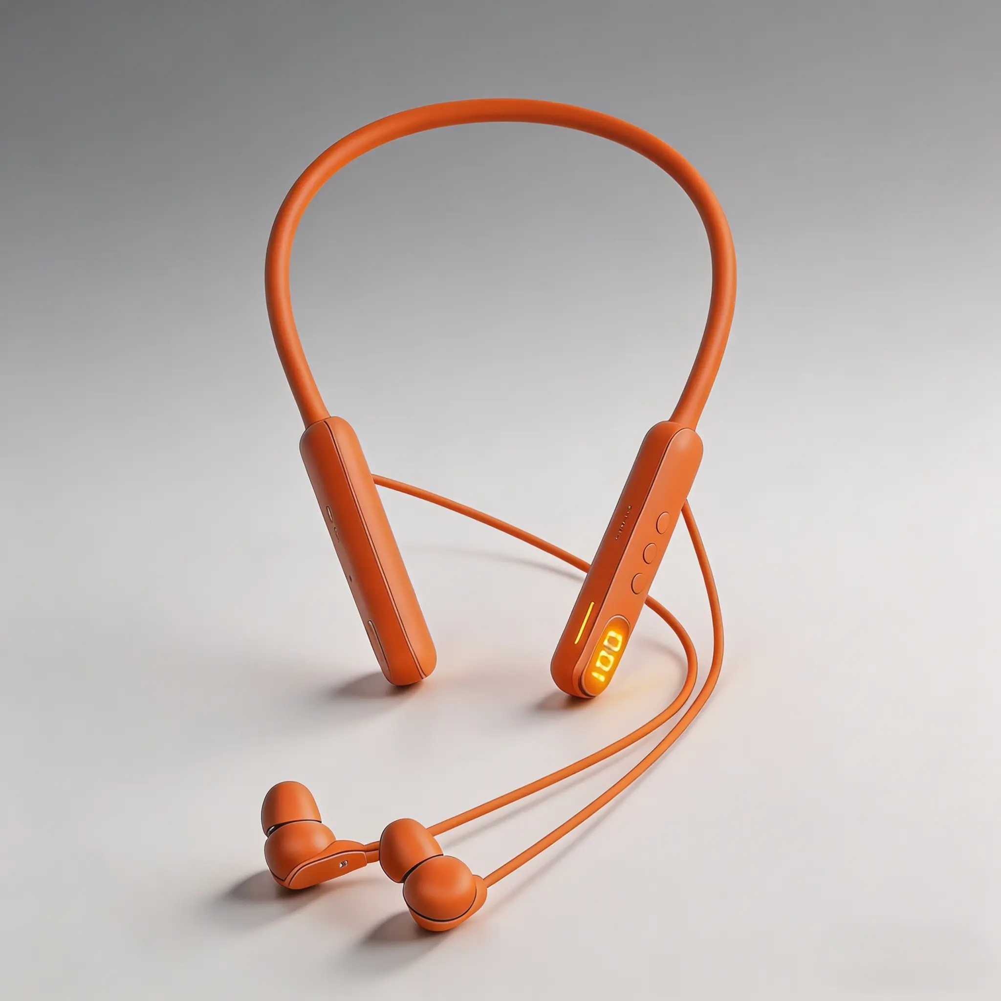 Wireless Bluetooth Neckband Earbuds - LED Display, Magnetic Detachable, Low Latency Gaming Audio, 48H Battery, Type-C Fast Charging, Portable Digital Silicone Sports Headphones for Commute, Office Smart Voice Assistant Headset with ENC ANC,Noise, Device,,