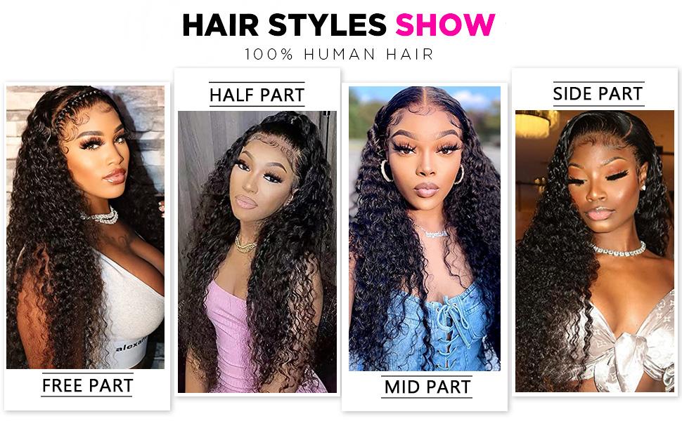 【Lemoda Outlets Deals】Lemoda Outlet Deals 13x4 Water Wave Wigs for Black Women Human Hair Lace Front Wigs Pre Plucked with Baby Hair Wet and Wavy Brazilian Virgin Curly HD Lace Frontal Wig 180 Density