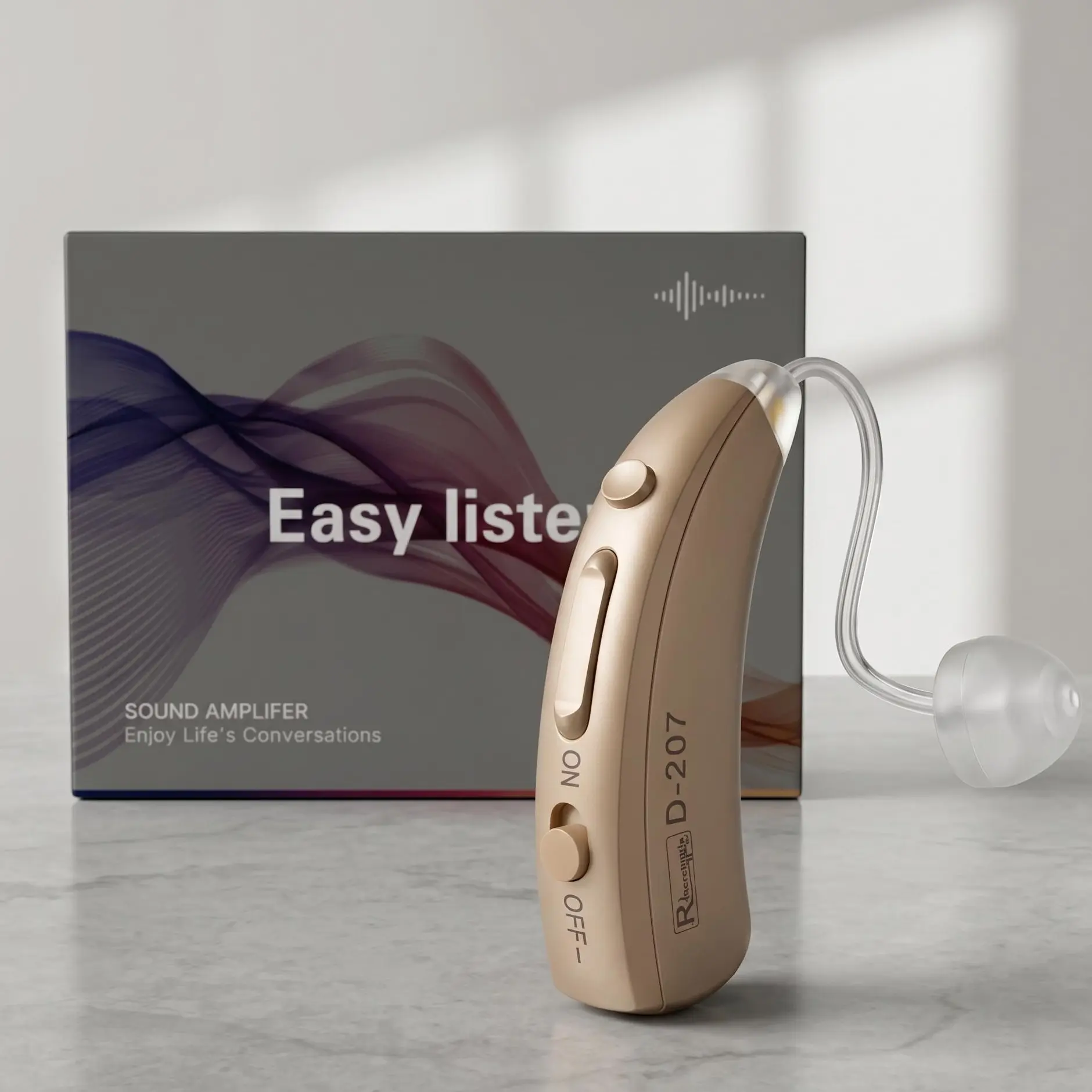 Coniler D-207 OTC Rechargeable Behind-the-Ear Digital Hearing Aids for Adults & Seniors. Noise   cancellation  , Natural Clear Sound, Push Button Control, Ergonomic Fit, No Prescription Required.