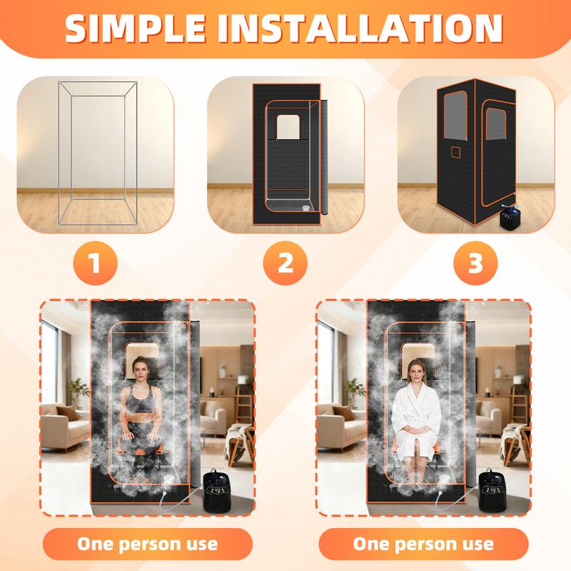 Portable Mobile Home Sauna 10-Min Quick Heat 9 Steam Modes 5-Layer Insulation Single Double Use for Personal Relaxation Post-Workout Recovery