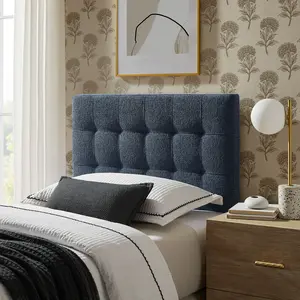 Lily Upholstered Twin Size Headboard in Navy