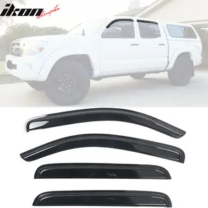 Visor Windows for Toyota Tacoma 2005-2015 Slim Style Smoke Tinted Acrylic