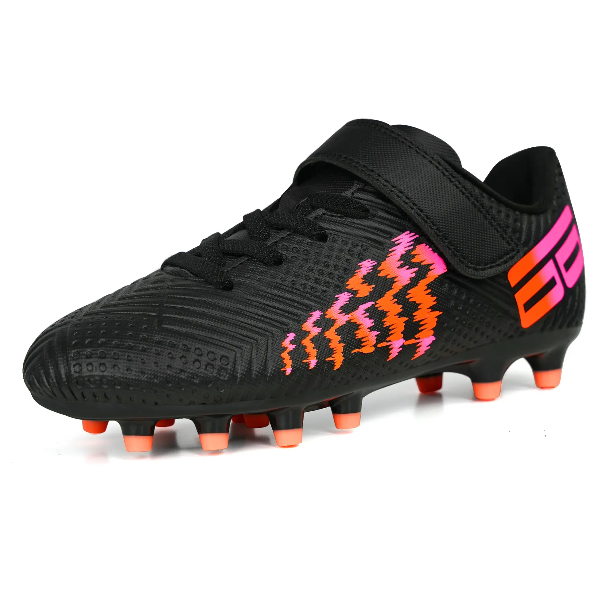 brooman Soccer Cleats for Kids, XcelDrive Youth Fashion Football Shoes with Velcro Fastenings for Firm Ground Play, Youth Fashion Shoes, Little/Kid Sizes, Football Fashion