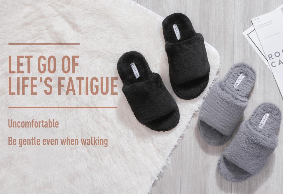 KOLILI Women's Warm Home Slippers Casual Soft Plush Lining Bedroom Sandals Walking Shoes Fashionable Comfortable Classic Versatile Girl Footwear with Anti-slip Sole