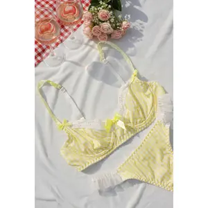 Yellow Gingham Lingerie Set