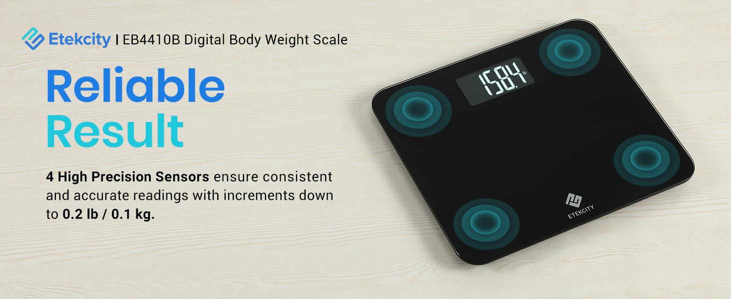 Etekcity Scale for Body Weight, Bathroom, Extra Wide Platform and High Capacity, Accurate and Safe, Easy-to-Read on Backlit LCD Display, 440 lb
