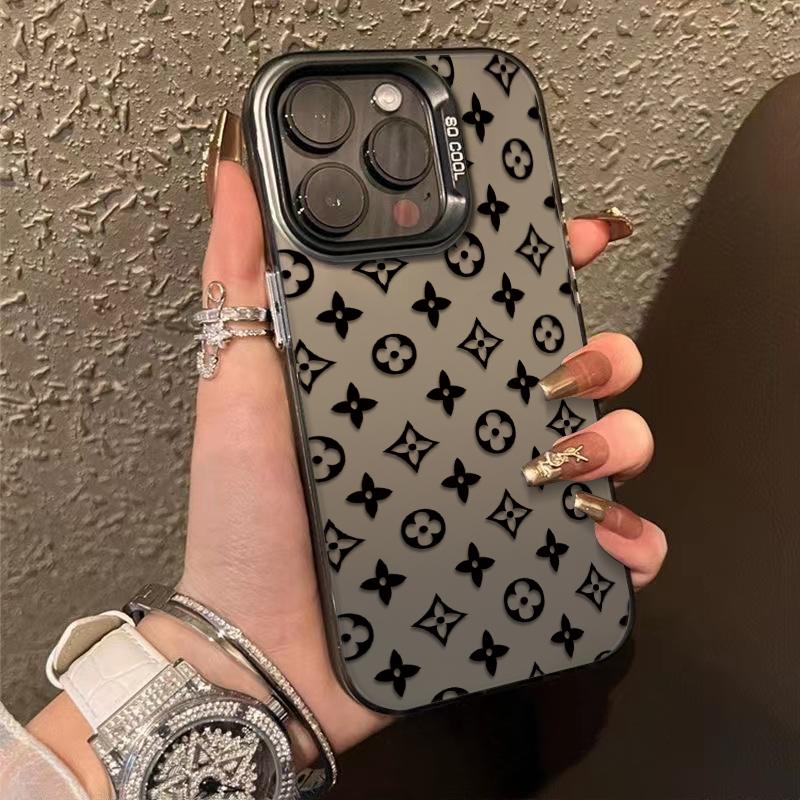 Classic Floral Patterns TPU Laser Craft Phone Case for iPhone 17 16 15 14 13 12 11 Anti-Drop Protective Cover