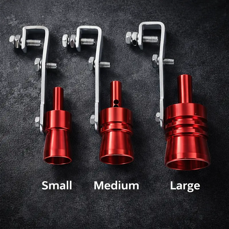Aluminum Turbine-Style Whistle Accessory Set (3PCS) Car & Motorcycle Novelty Accessories, Non-Performance Sound Effect Design, Easy Setup Turbo Pipe Whistle Muffler party gift