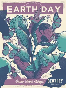 Earth Day Poster Purple - Wildflower Mix Seed Packets