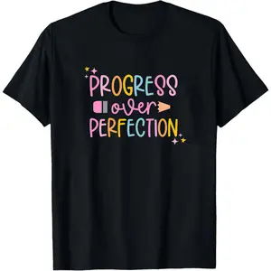 Progress Over Perfection Shirt, Teacher Shirts, Back to School Shirt, Gift for Teacher, Teacher Appreciation, Inspirational Teacher Tee