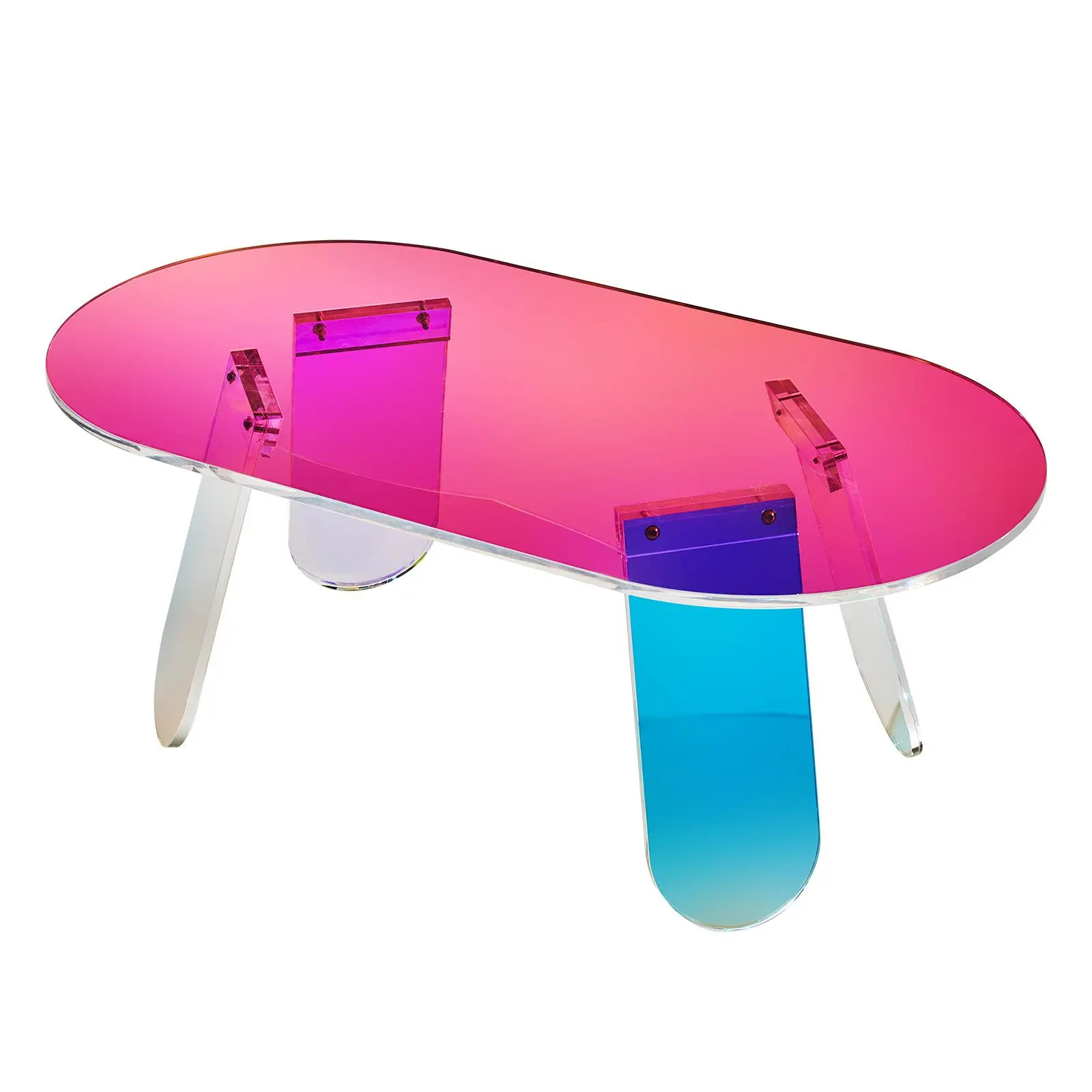 【SummerFinds】VEVOR Acrylic Coffee Table,  , Iridescent Acrylic End Table, 13.8 inch high Colorful Acrylic Side Table, for Coffee, Drink, Food, Snack used in Living Room, Courtyard, Terrace