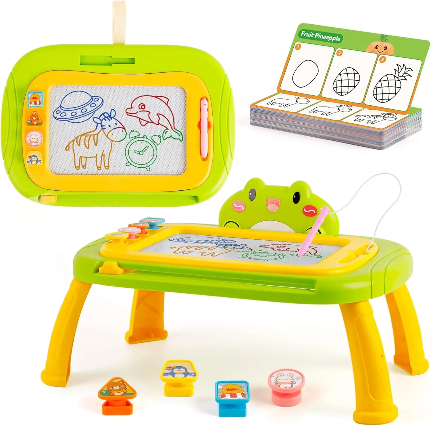Magnetic Drawing Board - Educational Doodle Board Pad Learning and Educational Toys for 1 2 3 Year Old, Step-by-Step Drawing Guides for Beginners, Homeschooling & Classroom