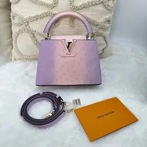 Pre-owned Louis Vuitton Capucines ostrich handbag Gradient Dreamy Purple|19537288WWL HD