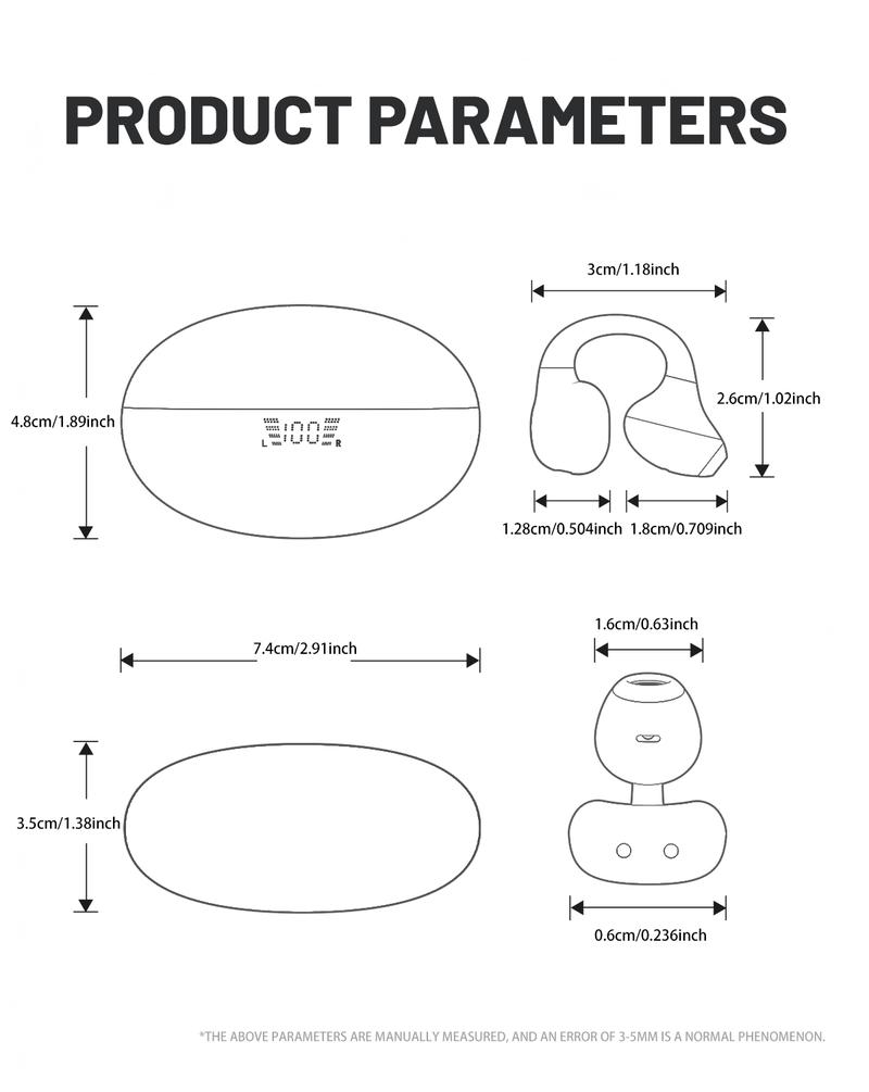 Open-Ear Ultra-Comfort Wireless Headphones Bluetooth 6.0 Earbuds IPX5 Waterproof HiFi Music Earphones with Microphone for Small Ears Sports Running Exercise Perfect for sports and running slim hook