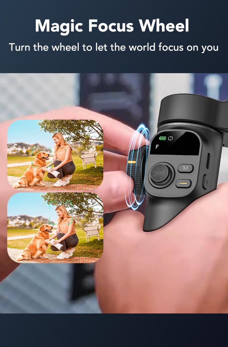 AOCHUAN Gimbal Stabilizer for iPhone, 3-Axis Smartphone Gimbal Built in 7.8' Extension Rod, Portable Gimbal Stabilizer w/OLED Display for iPhone/Android, Perfect for TikTok YouTube Vlogging-Smart X2-2