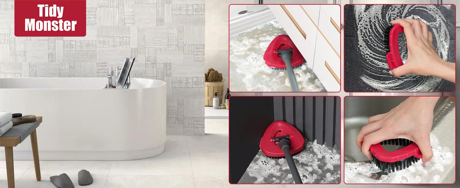 For O-Cedar EasyWring Mop Brush Refill - Scrubbing Non-Scratch Bristles for Shower Tile Grout Machine Washable & Reusable Multi-Surface No Bucket Design