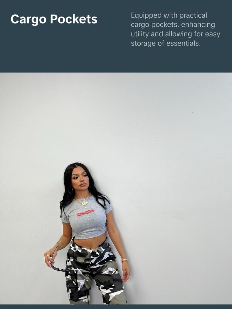 Icy City Camouflage Cargo Pants Womenswear Bottom