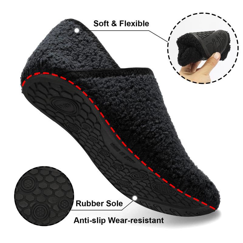 House Slippers For Woman Women's Fuzzy Fur Slippers Casual Non Slip Barefoot Slipper Socks Warm Closed Back Indoor Outdoor Shoes