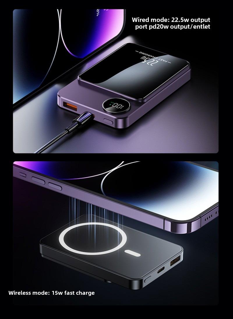 Magnetic 10000mAh 22.5W Fast Charger Power Bank Ultra-Thin Design for iPhone 12,13,14,15,16,17 Wireless PD20W Dual Charging Micro USB Portable  Battery Quality Money-Back Guarantee