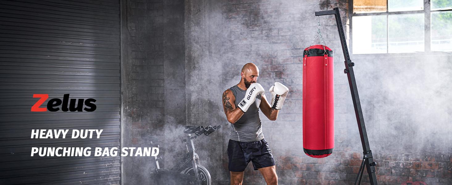 【SpringStatements】ZELUS Heavy Duty Boxing Bag Stand for MMA & HIIT Workouts, Freestanding Steel Punching Bag Rack Supports 132 lbs | Home Gym, Stress Relief, Family Fitness, Exercise Motivation, Agility Training Iron Frame 【SpringStatements】ZELUS Heavy Duty Boxing Bag Stand for MMA & HIIT Workouts, Freestanding Steel Punching Bag Rack Supports 132 lbs | Home Gym, Stress Relief, Family Fitness, Exercise Motivation, Agility Training Iron Frame
