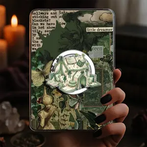 Green Book Tent Bookish Spring Camping Kindle Grip Saint Patrick's Day Book Bookish Green Clover Magnetic Kindle Grip Book Lover Kindle Accessories Phone Holder PopSocket Phone Grip Magnetic Pop Socket Phone Grip