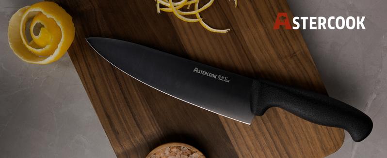 Astercook Chef Knife - 8 Inch High Carbon German Stainless Steel Ultra Sharp Blade Rustproof Ergonomic Wooden Handle Knives block Kitchen Box Cutting