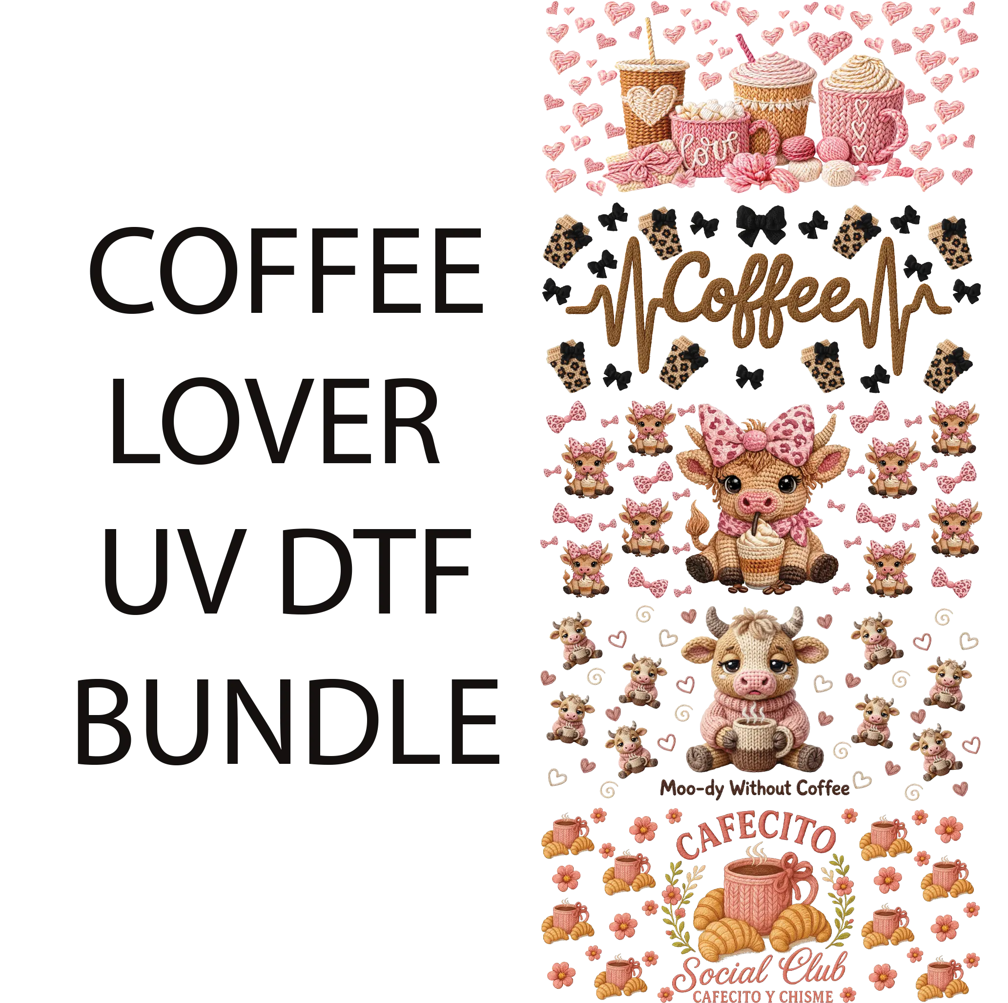 coffee lover uv dtf bundle for cup making coffee lover uv dtf bundle for cup making
