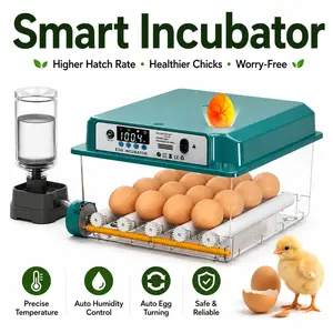 Professional 16-Egg Automatic Incubator | Mini Poultry Hatcher with Auto Turner & Smart Temp Control - Hatching Made Easy!