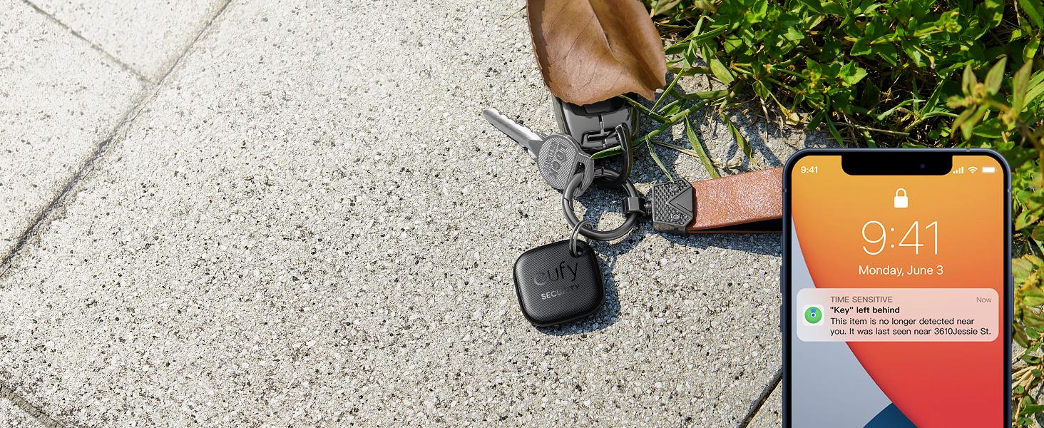 eufy Security by Anker SmartTrack Link (Black, 1-Pack), Android not Supported, Works with Apple Find My (iOS only), Key Finder, Bluetooth Tracker for Earbuds and Luggage, Phone Finder, Water Resistant