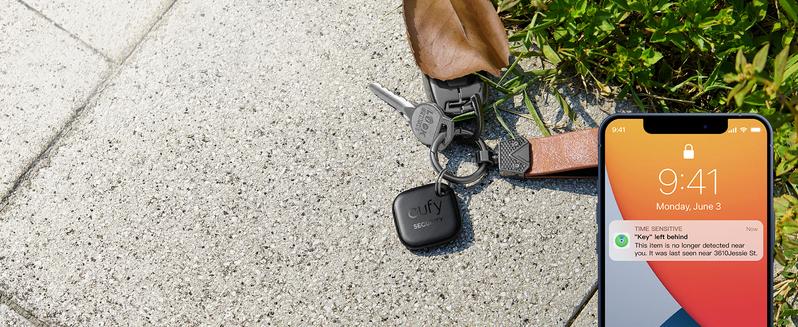 eufy Security by Anker SmartTrack Link (Black, 1-Pack), Android not Supported, Works with Apple Find My (iOS only), Key Finder, Bluetooth Tracker for Earbuds and Luggage, Phone Finder, Water Resistant