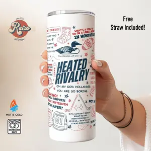 Heated Rivalry Inspired Doodles Tumbler 20oz, Hollanov Team Gifts For Fan, Hollander Rozanov Iced Coffee Tumbler
