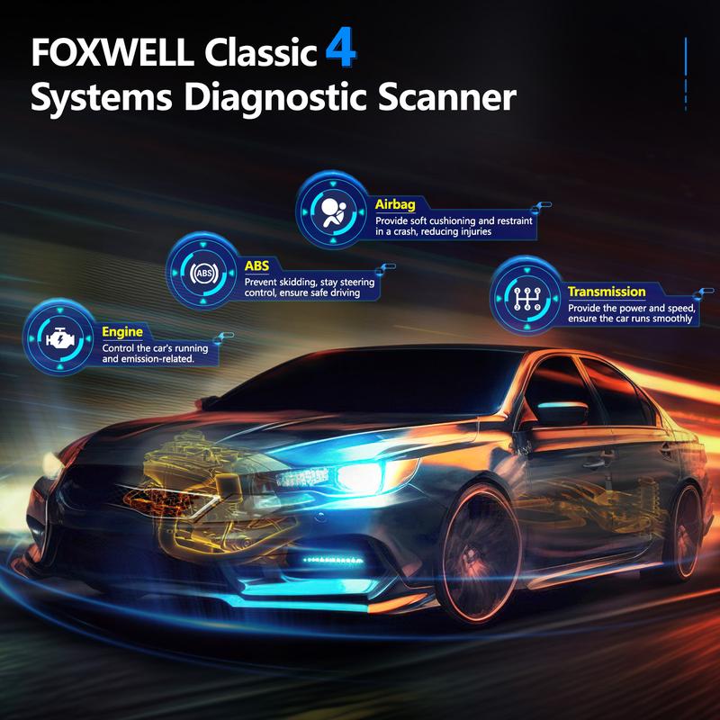 FOXWELL NT614 Elite OBD2 Scanner Car Diagnostic Tool with 5 Reset Service, Engine ABS SRS Transmission Code Reader Scan Tool, ABS Bleeding, SAS/EPB/Throttle/Oil Reset, Battery Test, WIFI Update