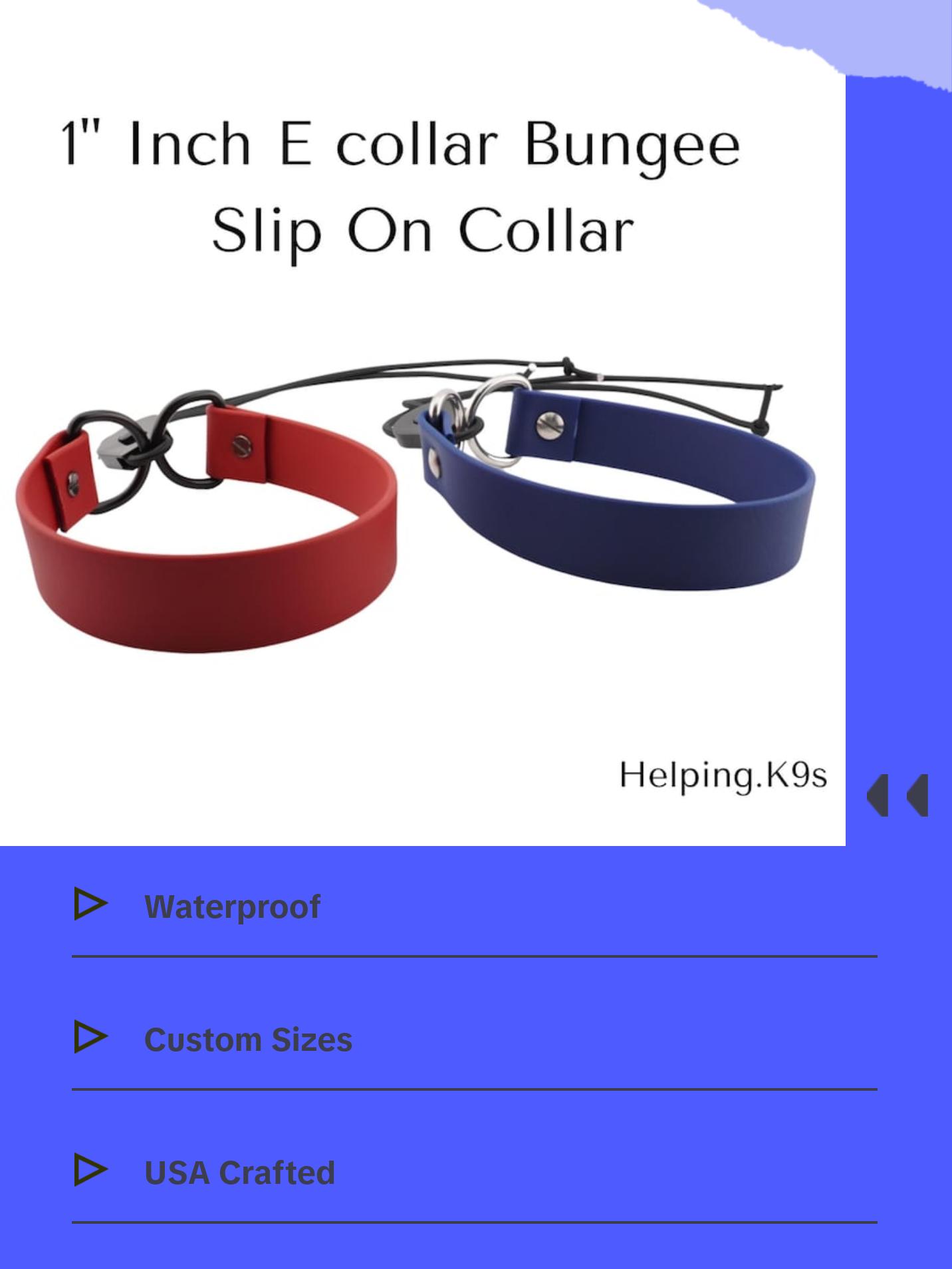 E-Collar Bungee Strap – 1" BioThane® Replacement Collar for Dogtra, Garmin & E-Collar Technologies, Waterproof & Handmade in USA