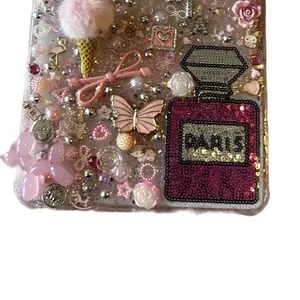 Personalized Junk IPad Pink Freestyle with Bling Case - Includes Assorted Decorative Elements, Ideal for Tablet and Smartphone Use - Cellphone, Tablets Computer Covers