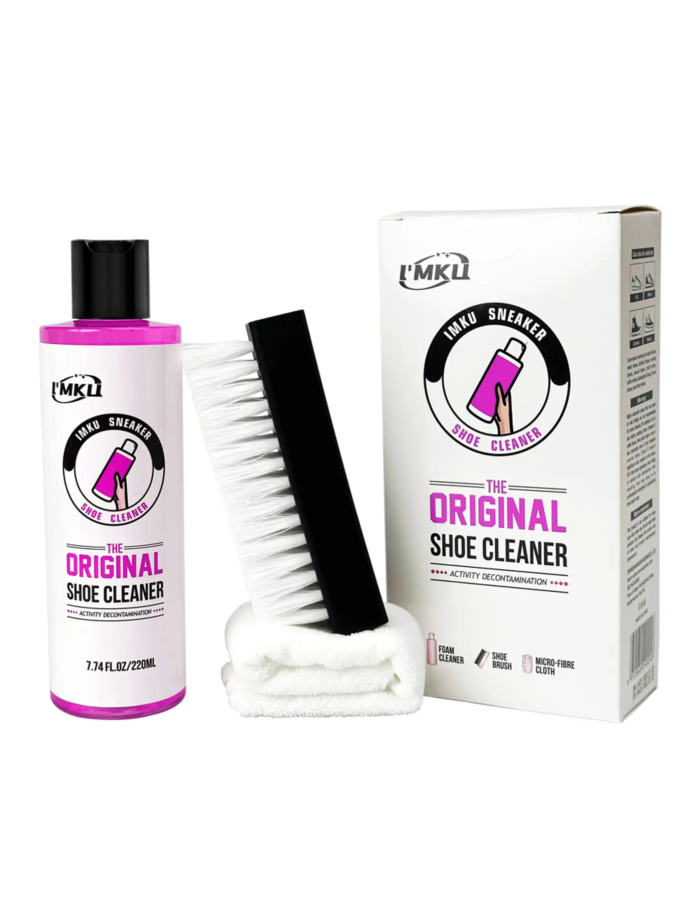 Fabric cleaner for sports shoes, shoe cleaning kit includes 7.76 ounces (approximately 220ml) of shoe cleaner, brush, fiber towel, suitable for white sports shoes, canvas shoes, mesh fabric shoes, casual shoes, etc, Footwear Cleaner, Sneaker Cleaning Kit