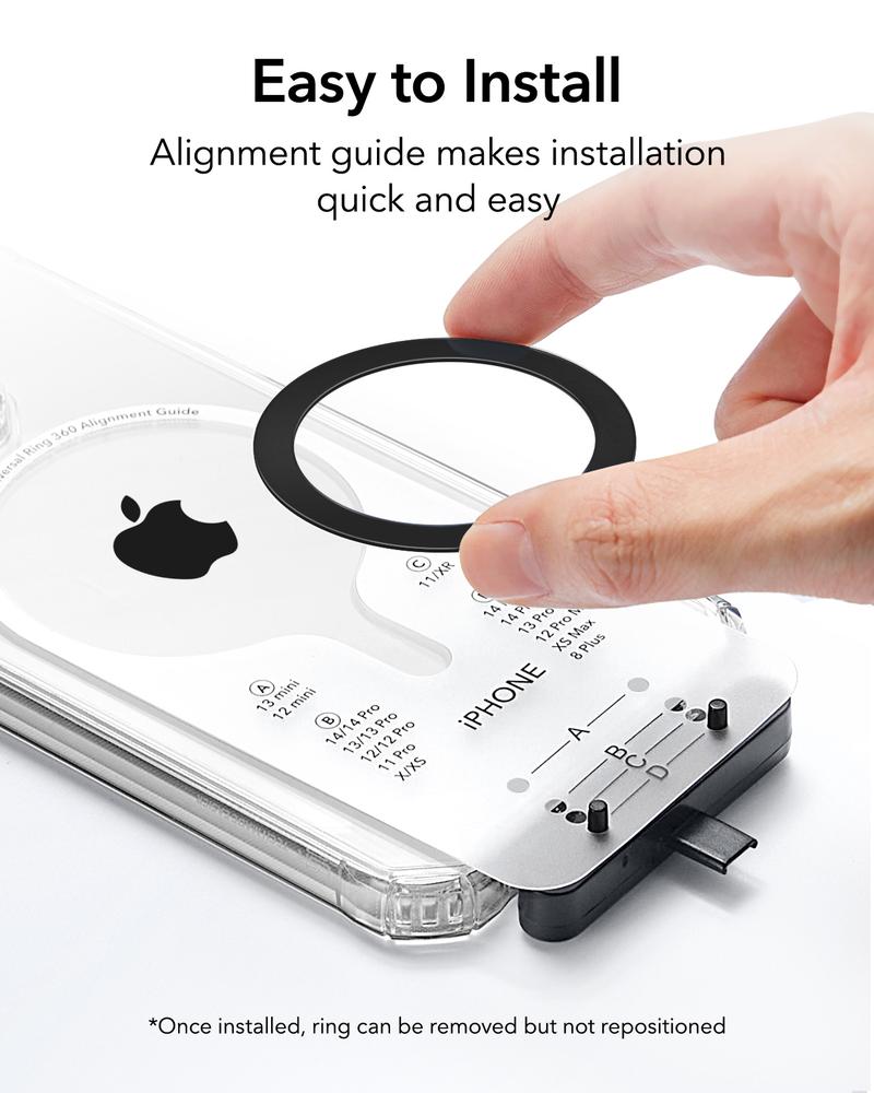 ESR for MagSafe Sticker 360, MagSafe Ring Magnet, 2 Pack Magnetic Ring, Universal Magnetic Wireless Charger Conversion Kit for iPhone 17/16/16e/15/14/13/12/11, Samsung Galaxy, Google Pixel 10
