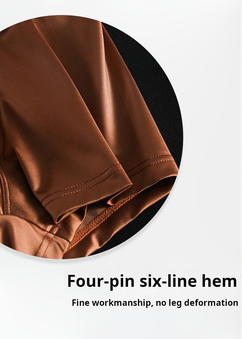 New Men's Satin Light Luxury Ice Silk Underwear Summer Breathable Four Corners Shorts New Flat Corners Men's Underwear