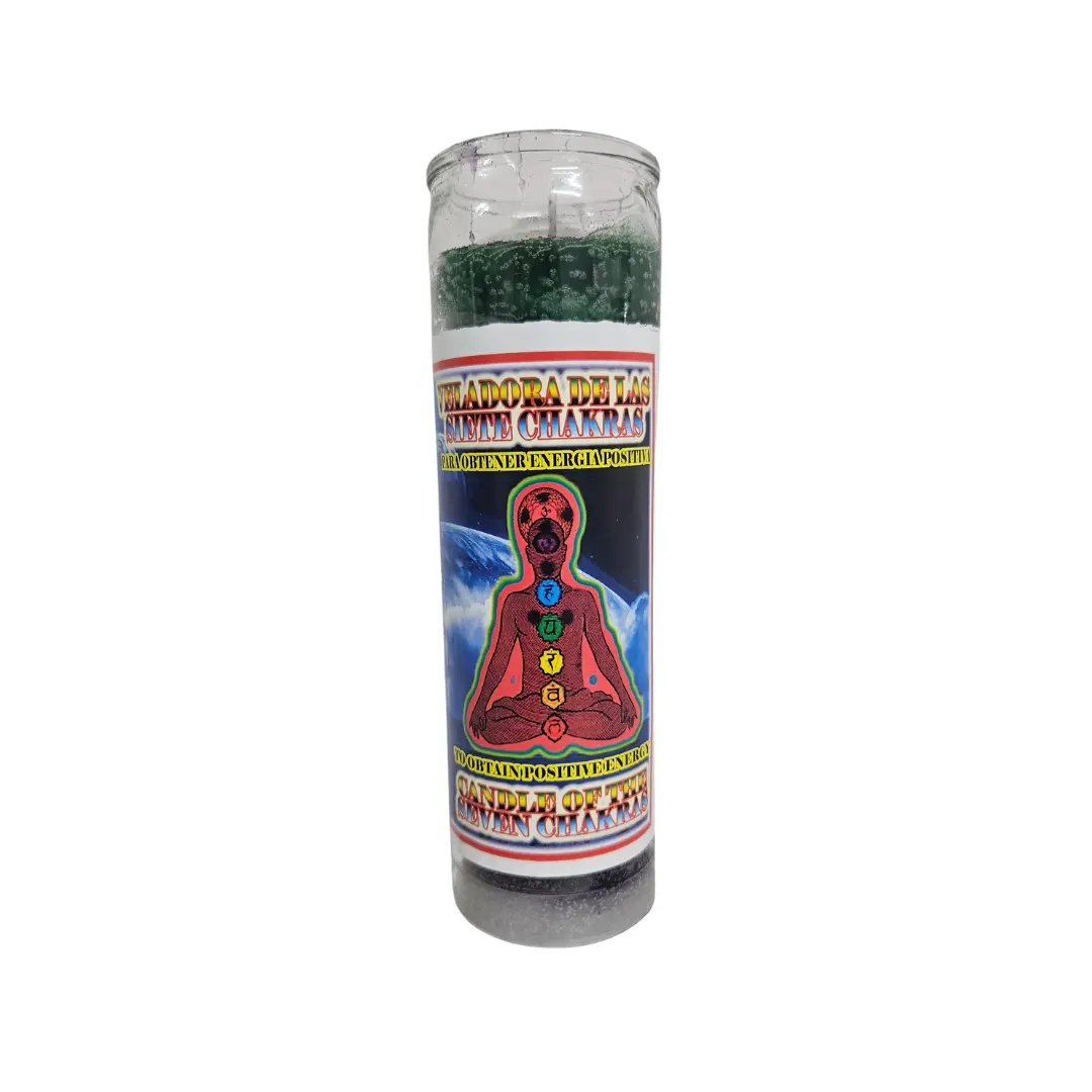 7 Chakras Prepared Ritual Candle / 7 Chakras Veladora Preparada