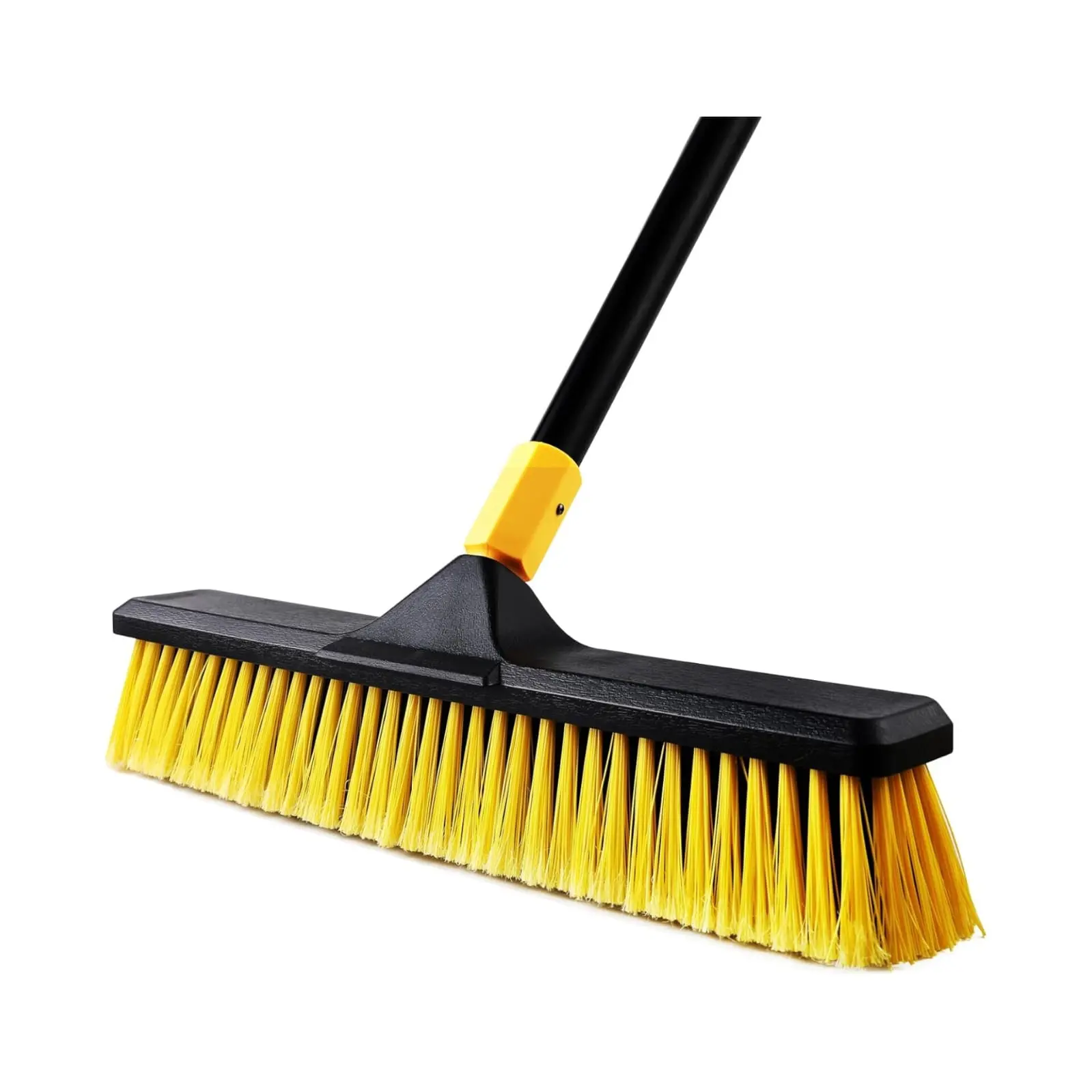 18 Inch Heavy Duty Push Broom with Stiff Bristles & 65.3 Inch Long Handle – Outdoor Commercial Floor Sweeping Brush for Garage, Patio, Driveway, Deck, Sidewalk, Concrete, Wood, Stone, Tile, Warehouse & Workshop Cleaning