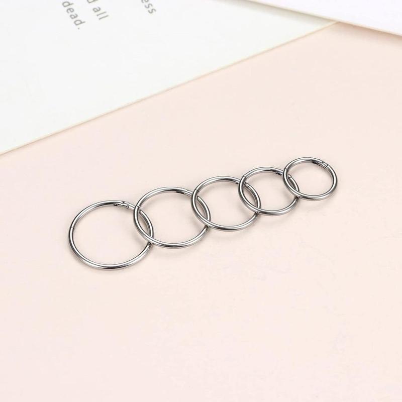 MILACOLATO 5Pcs G23 Titanium 20G 18G 16G Clicker Body Piercing Rings Nose Rings Hoops for Septum Cartilage Daith Rook Lip Tragus Helix Conch Ear Lobe Earrings Hypoallergenic Nose Piercing Jewelry Women Men 6/7/8/9/10mm Daily MILACOLATO 5Pcs G23 Titanium 20G 18G 16G Clicker Body Piercing Rings Nose Rings Hoops for Septum Cartilage Daith Rook Lip Tragus Helix Conch Ear Lobe Earrings Hypoallergenic Nose Piercing Jewelry Women Men 6/7/8/9/10mm Daily