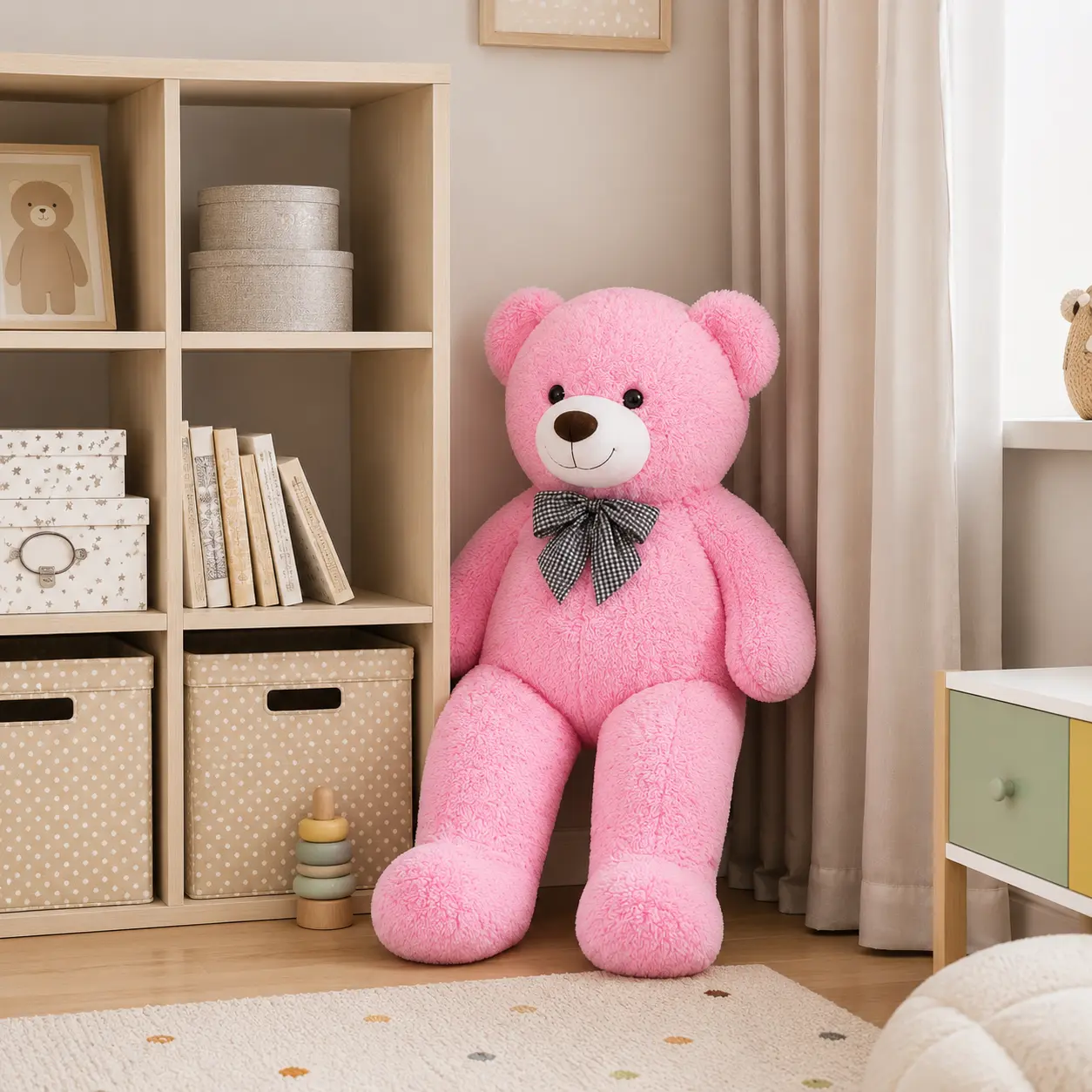 SNOWOLF 43In Giant Teddy Bear Plush with Bow Tie - Soft Huggable Stuffed Animal Pillow, Bedroom Sofa Decor, Gifts for Girlfriend, Birthday Xmas Valentine's Day Presents, Stuffed Animals, Love Gifts