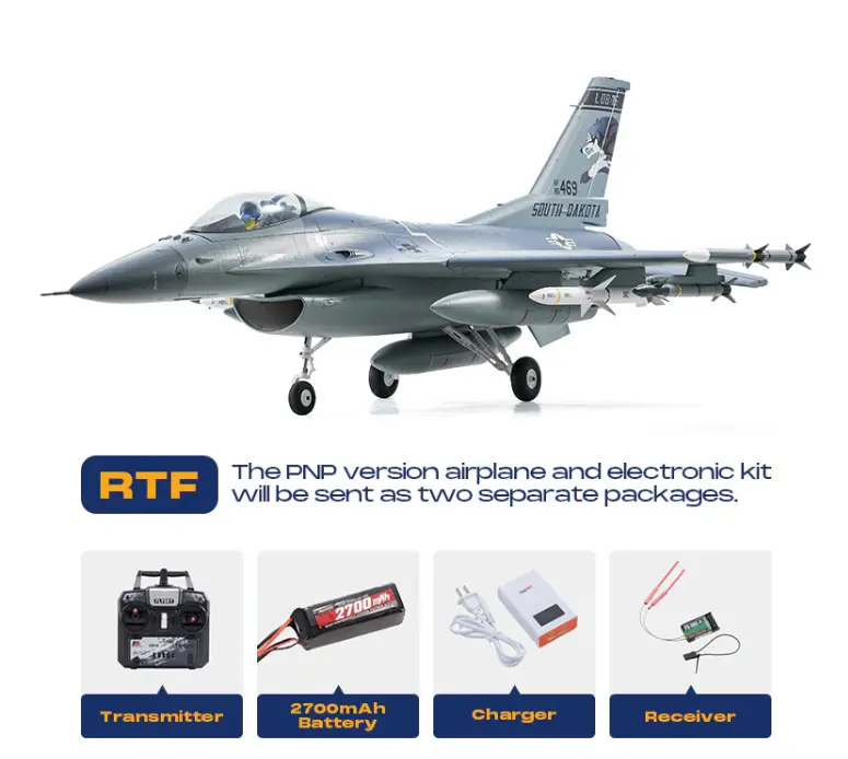 FMS EDF Jet 64mm F/16 Fighting Falcon RTF/PNP（RTF = plane, remote, battery, battery charger，PNP=Transmitter, receiver, battery and charger not included）rc airplane, remote control airplane, remote control aircraft,back to school