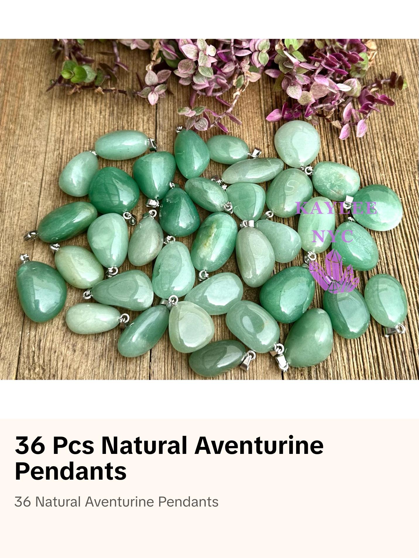 36 PCs Natural Aventurine Crystal Pendant