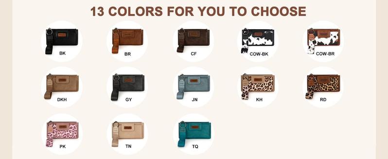 Wrangler Boho Aztec Clutch Wristlet Wallet with Double Layer Credit Card Holder with zipper