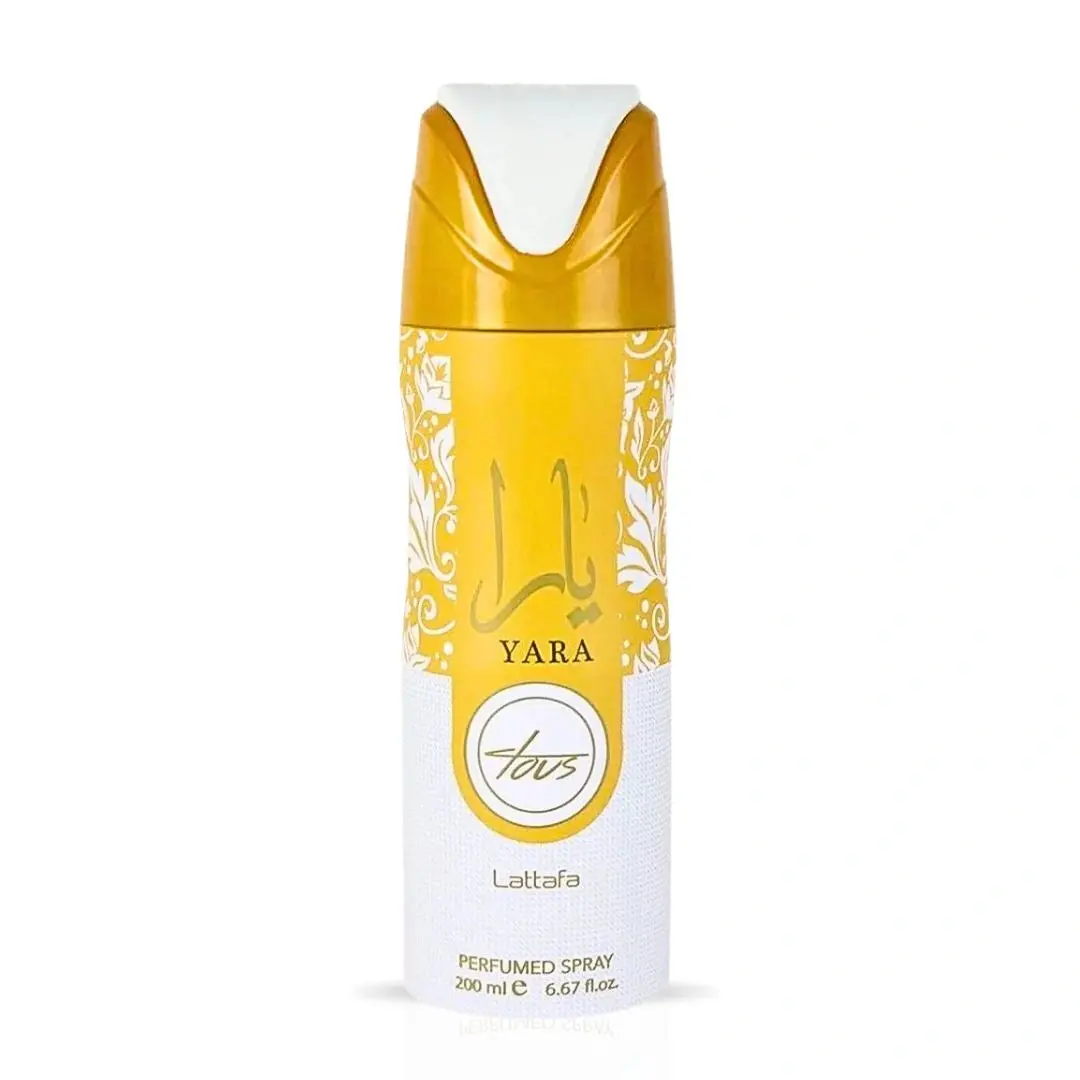 Yara Tous Deodorant Spray 200ML (6.7 OZ) by Lattafa | Creamy Coconut, Sweet Vanilla & Tropical Fruits—A Dreamy Escape in Every Spray.
