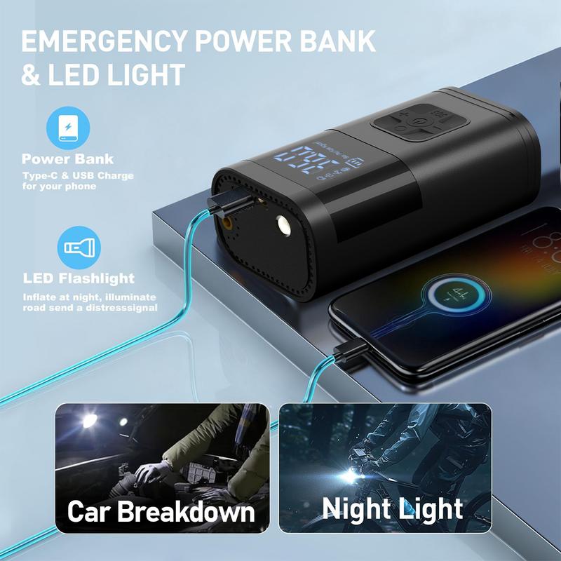 High Power Car Jump Starter with Air Compressor, 150PSI Tire Inflator, Fits All Gas & Up to 8.0L Diesel Engines