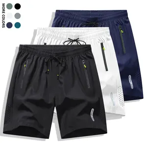 Men’s three-pack drawstring shorts with zippered pockets, suitable for gym and training. Made from breathable, quick-drying fabric—comfortable for outdoor activities, running, and hiking.