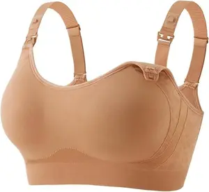 HOFISH Nursing Bras for Breastfeeding, TwinClips Wearable Pump Bra Fixed Pad, Adjustable Support Maternity Bra for Pregnancy