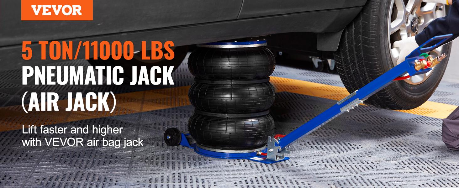 VEVOR Air Jack with Adjustable Handle, TikTokShopBlackFriday, Max 5 Ton/11000 lbs Triple Bag Air Jack, Airbag Jack with Six Steel Pipes, Lift up to 18.5 inch/470 mm, 3-5 s Fast Lifting Pneumatic Jack for Car, Garage, Repair VEVOR Super Brand Day VEVOR Air Jack with Adjustable Handle, TikTokShopBlackFriday, Max 5 Ton/11000 lbs Triple Bag Air Jack, Airbag Jack with Six Steel Pipes, Lift up to 18.5 inch/470 mm, 3-5 s Fast Lifting Pneumatic Jack for Car, Garage, Repair VEVOR Super Brand Day